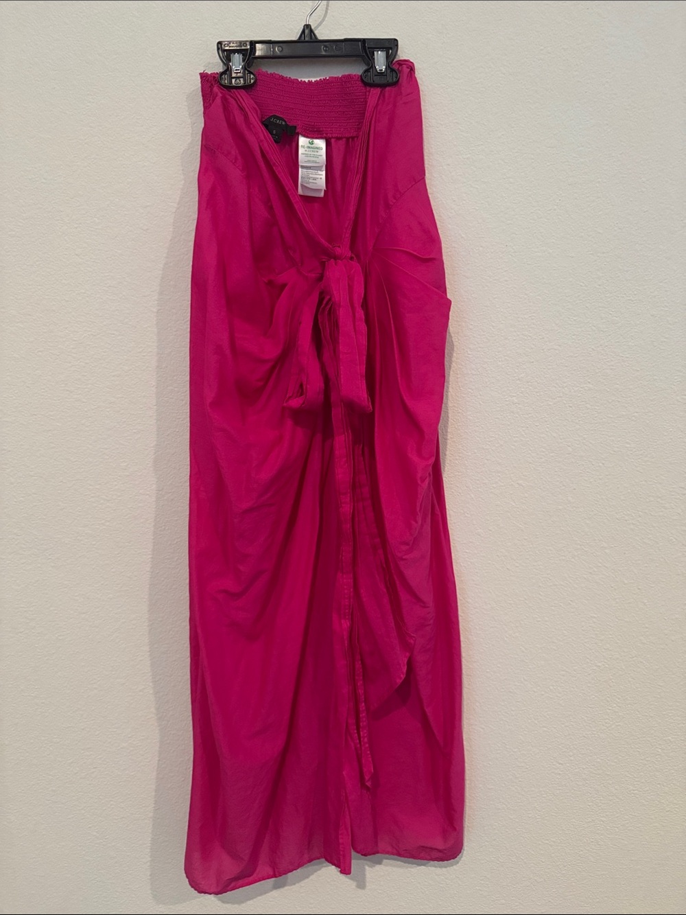 J. Crew Fuchsia Pink Tie-Front swim cover up or dress.